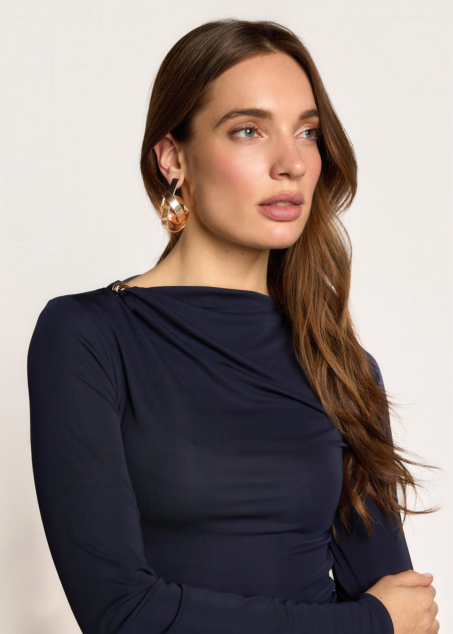 Tana Stretch Long Sleeve Top - Midnight Navy