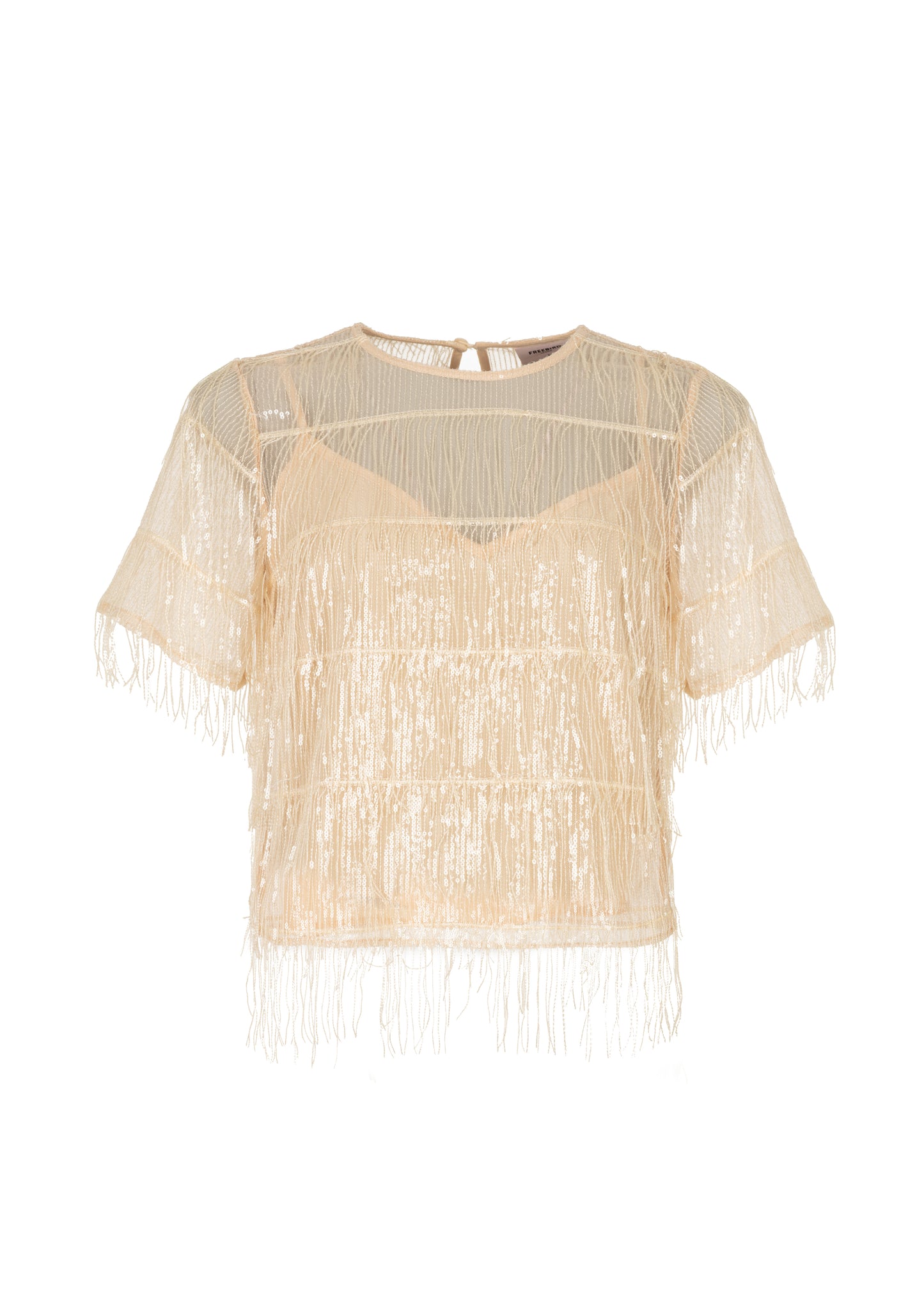 Tara Sequin Top - Vanilla White