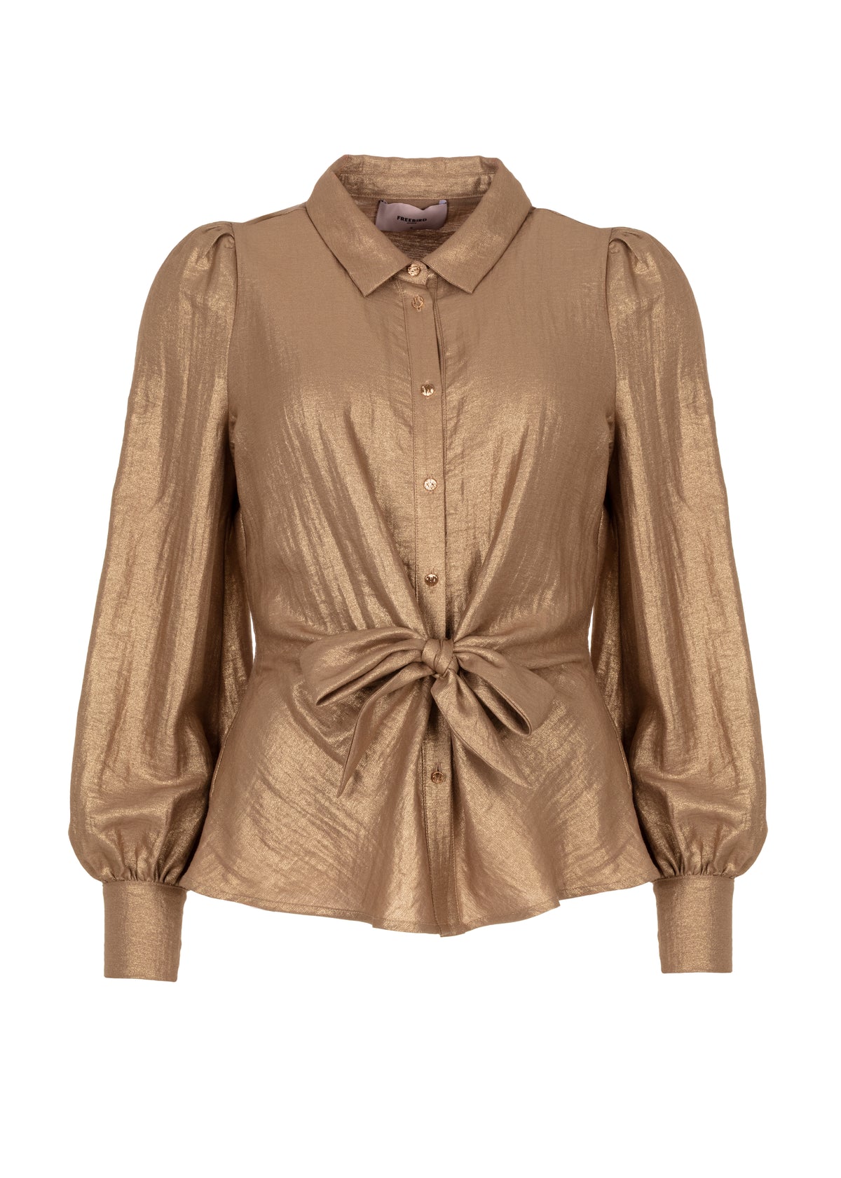 Telia Glimmende Blouse - Glitter Caramel