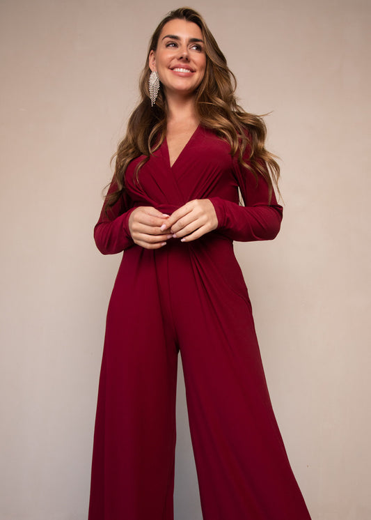 Vasili Jumpsuit LS Rood