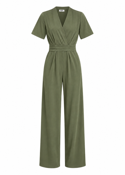 Vasili Short Sleeve Jumpsuit - Army Green
