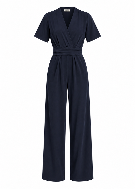 Vasili Short Sleeve Jumpsuit - Navy Blue