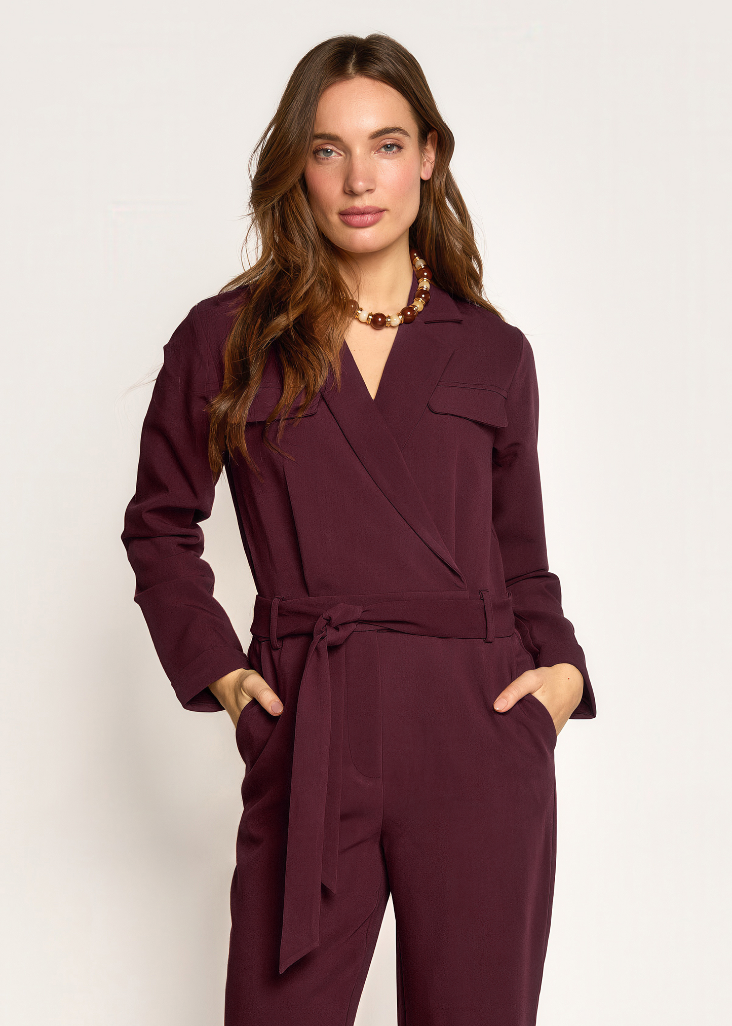 Yael Lange Mouw Jumpsuit - Burgundy
