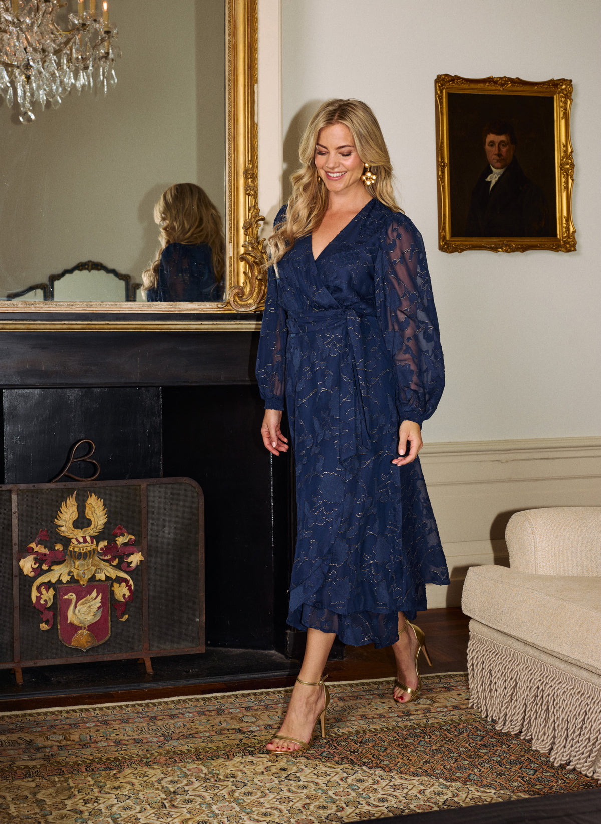 Blossom Layer Dress Deep Blue