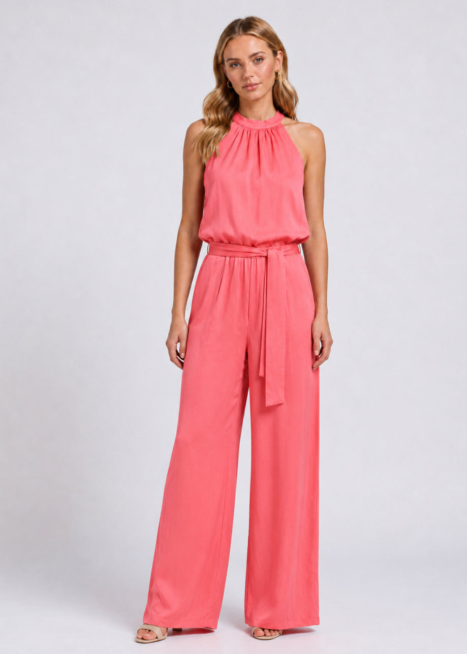 Joy Halter Jumpsuit - Flamed Rosé