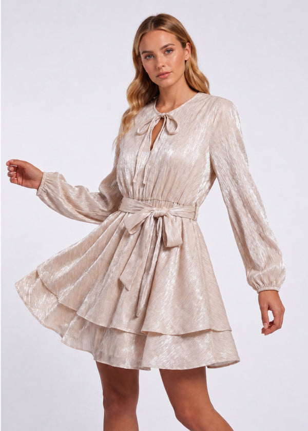Dawn Flowy Jurk - Marshmallow
