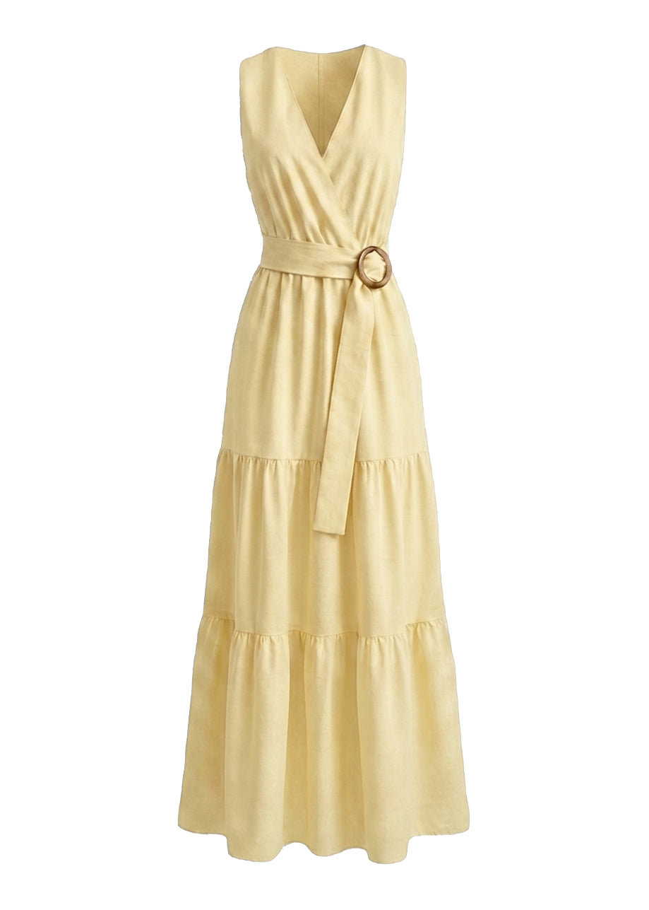 Dora Mouwloze Maxi Jurk - Soft Sunshine