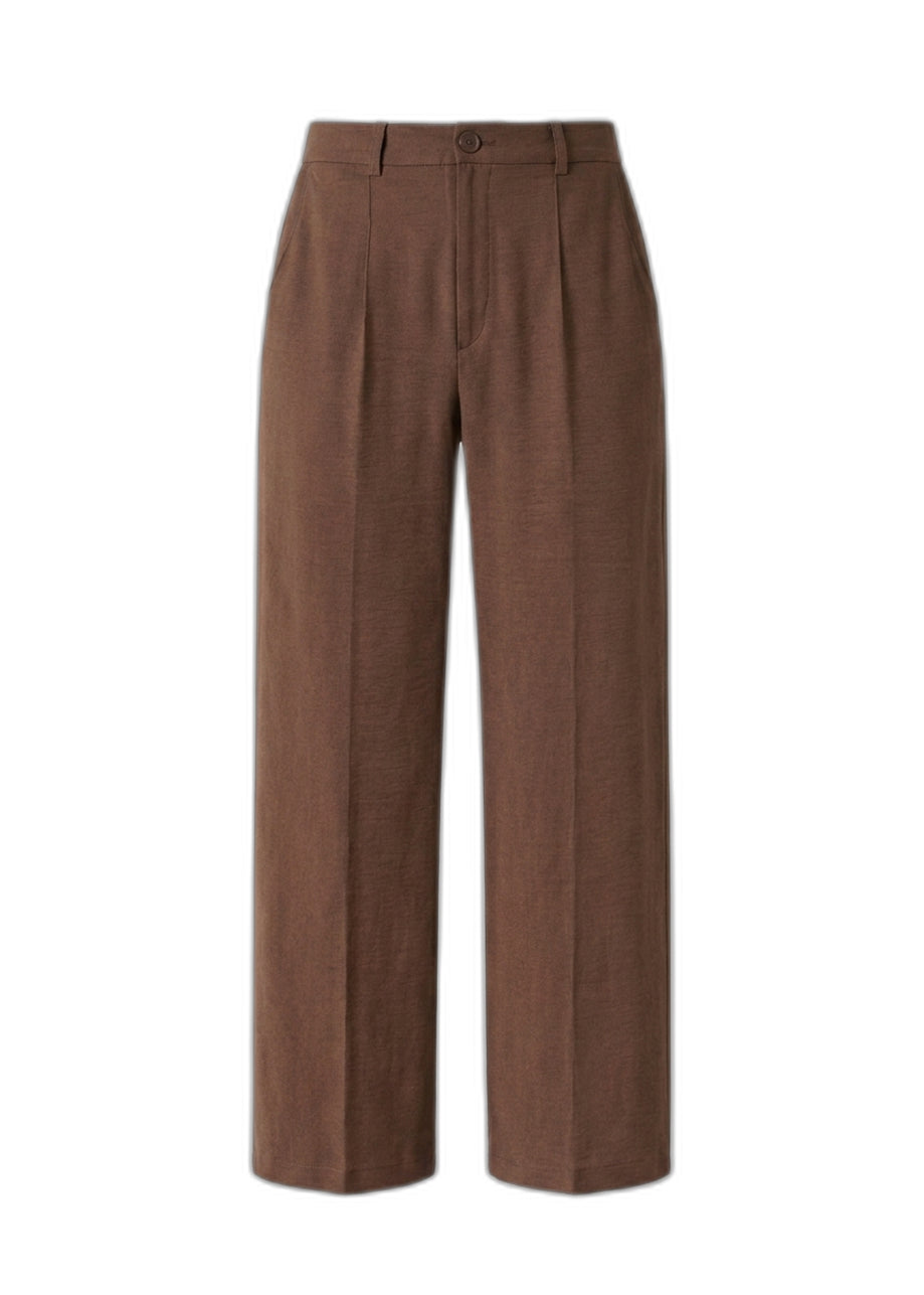 Palm Pleated Pants - Golden Cacao