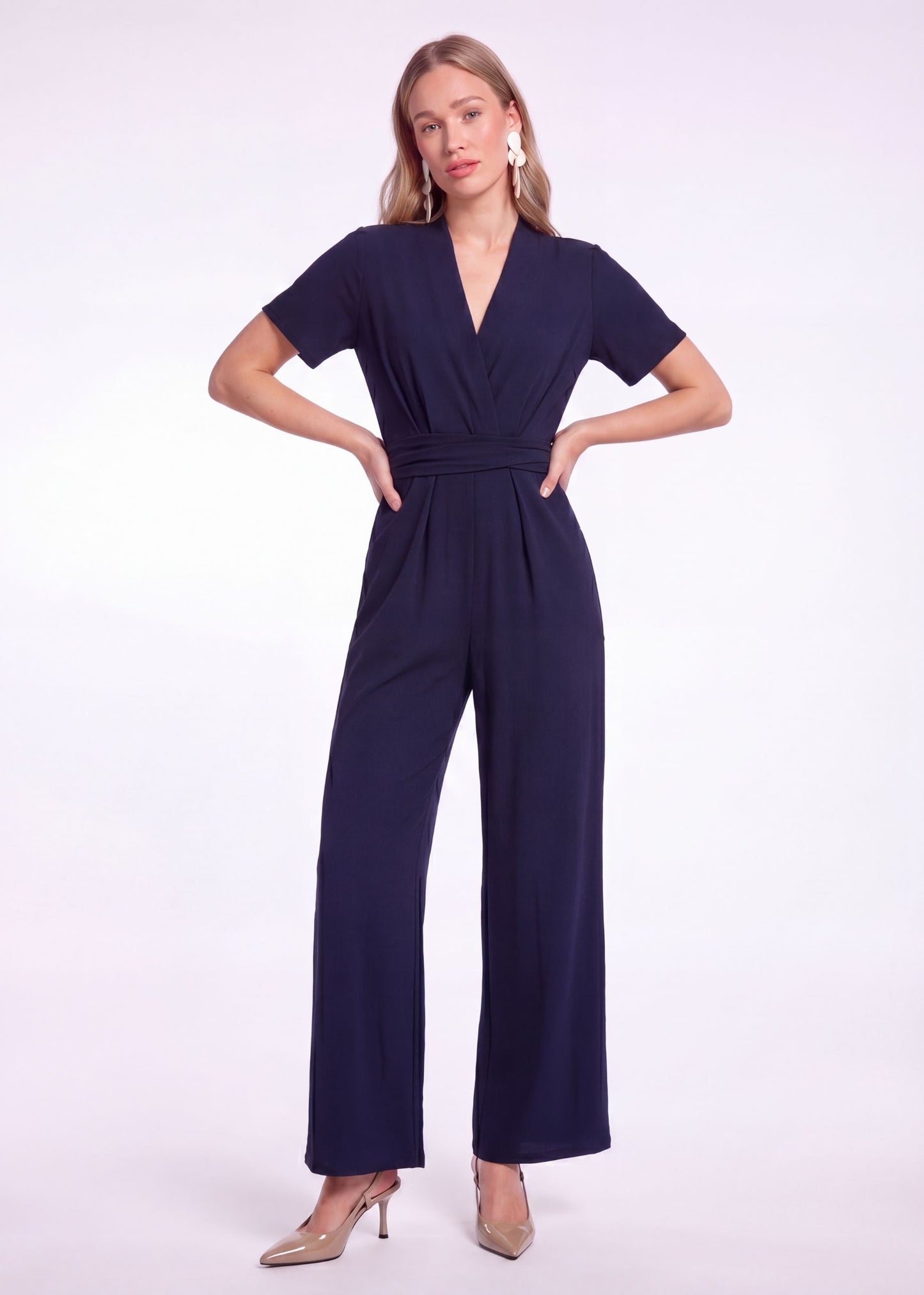 Vasili Jumpsuit Korte Mouw - Navy Blue