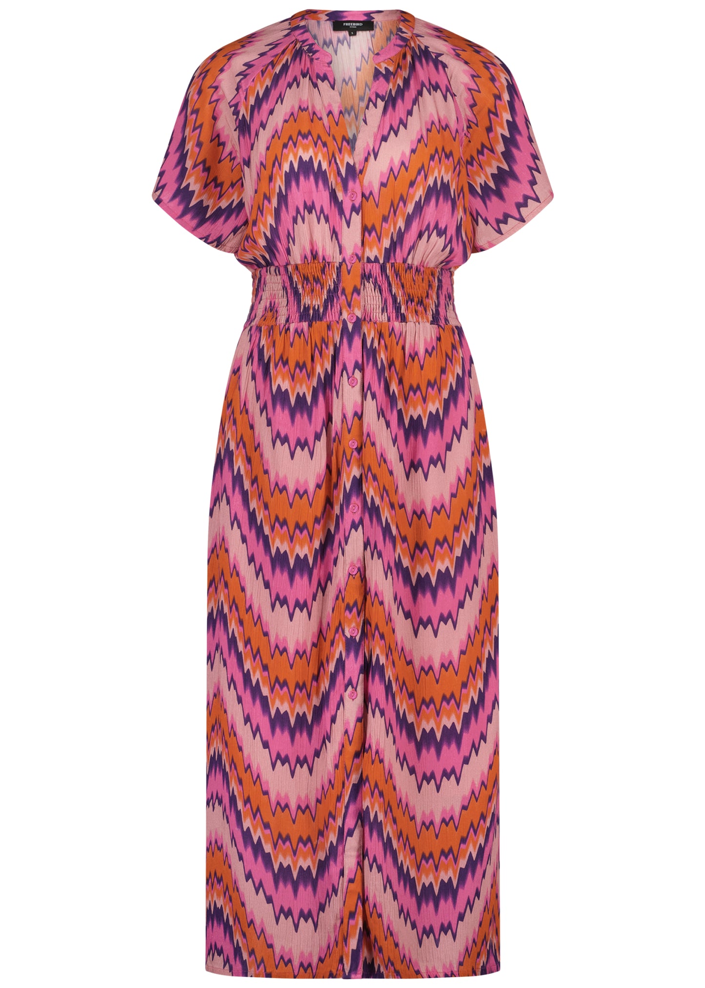 Mae Midi Jurk Hot Pink