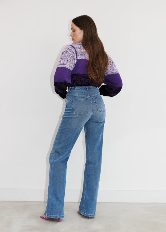Newport Jeans - Mid Blue - Back - Jeans - Freebird
